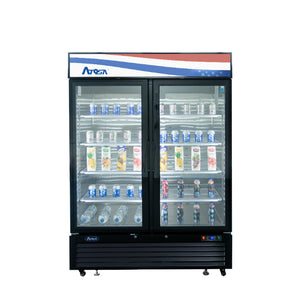 Atosa MCF8721ES – Black Exterior Glass Two (2) Door Merchandiser Freezer