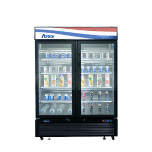 Atosa - MCF8723GR – Black Exterior Glass Two (2) Door Merchandiser Refrigerator
