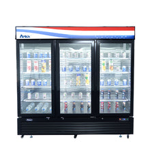 Load image into Gallery viewer, Atosa - MCF8724GR – Black Exterior Glass Three (3) Door Merchandiser Refrigerator
