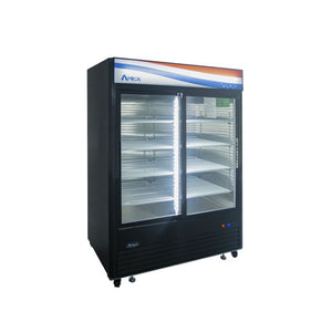 Atosa - MCF8727GR – Black Exterior Sliding Glass Two (2) Door Refrigerator Merchandiser