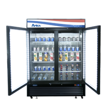 Load image into Gallery viewer, Atosa MCF8732GR – Black Exterior Glass Two (2) Door Merchandiser Freezer
